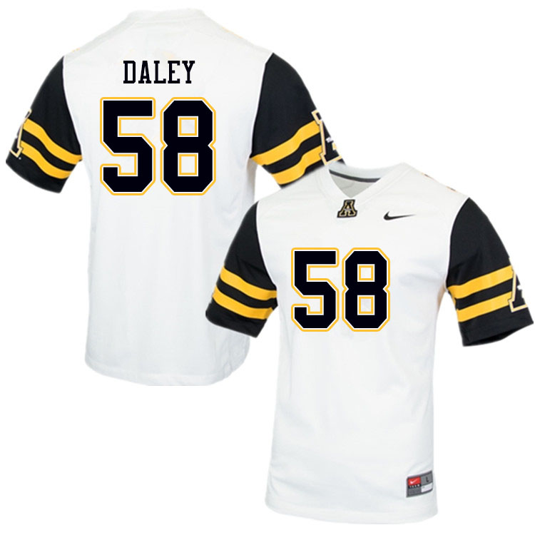 Men #58 Grant Daley Appalachian State Mountaineers College Football Jerseys Sale-White - Click Image to Close